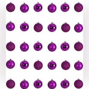 Holiday Christmas 30 Count 2.5 Shatterproof Ornament Set